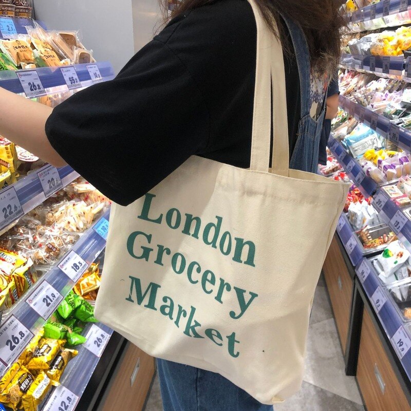 Cheap Casual Large Capacity Shoulder Bags Shopper Canvas