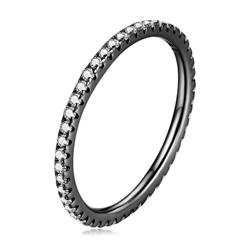 925 Sterling Silver CZ Simulated Diamond Stackable Ring