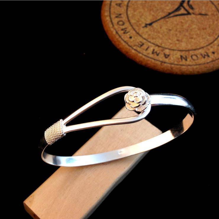 925 Sterling fine elegant flower Silver Bracelet