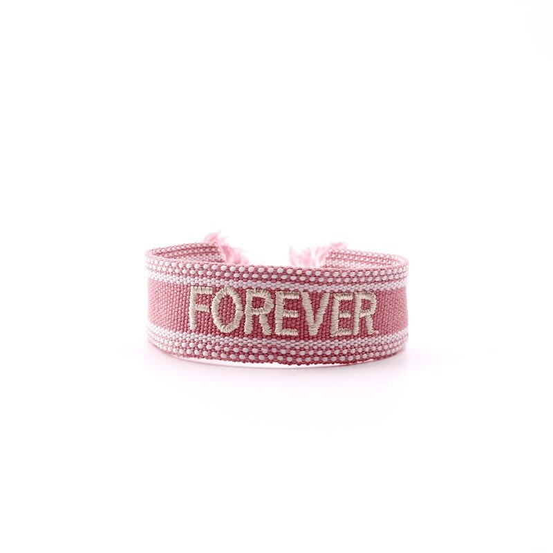 Bohemia Embroidery Letters Woven Tassel Bracele