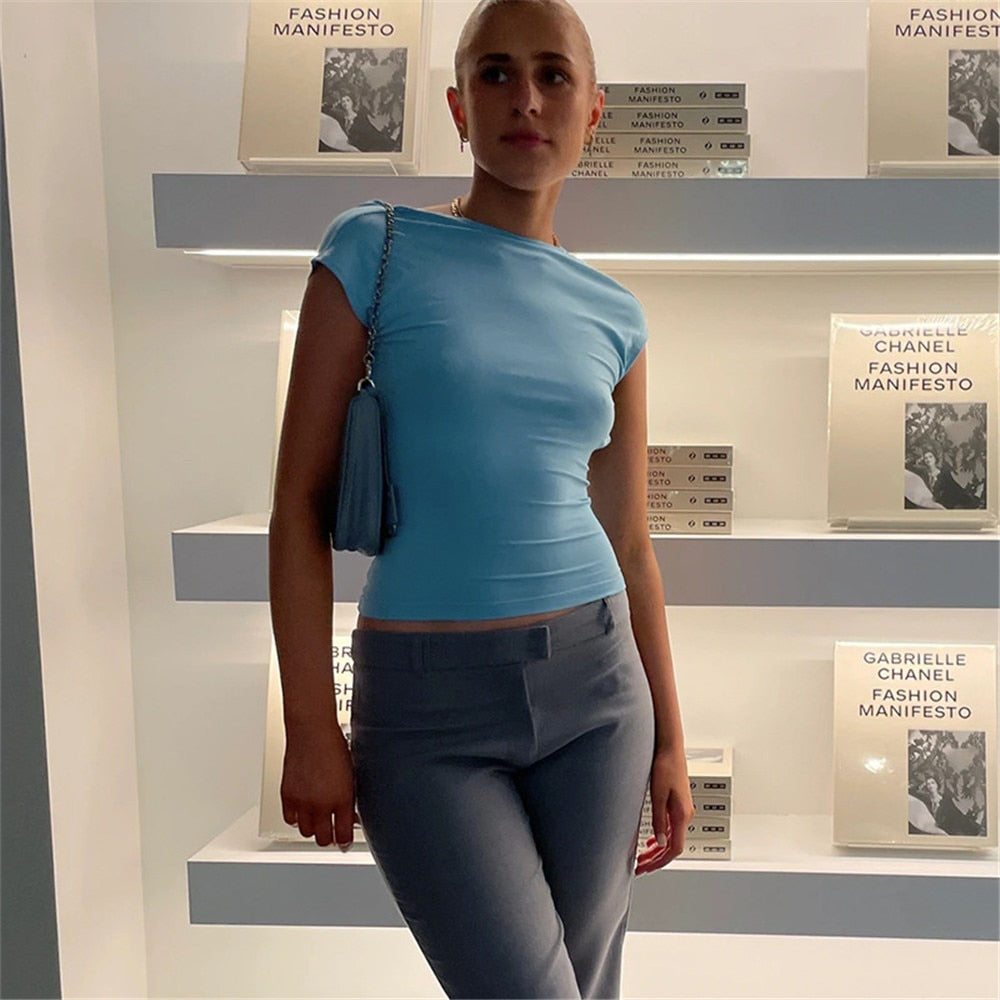 Boniouo Vroue Ruglose Y2K Crop Top