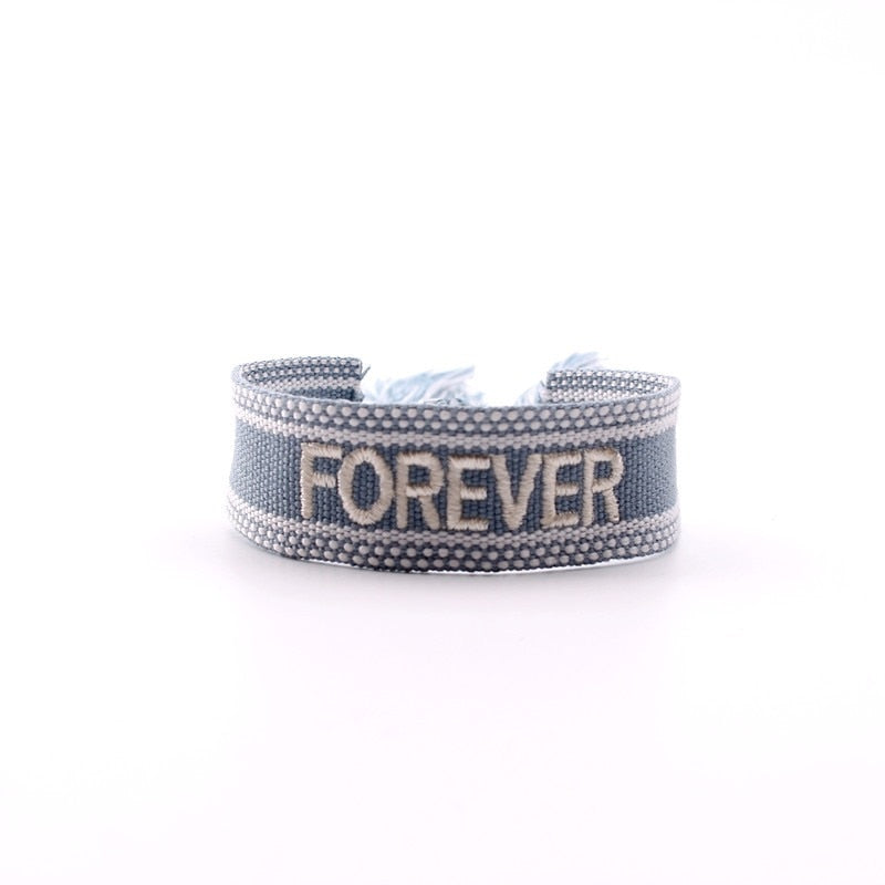 Bohemia Embroidery Letters Woven Tassel Bracele