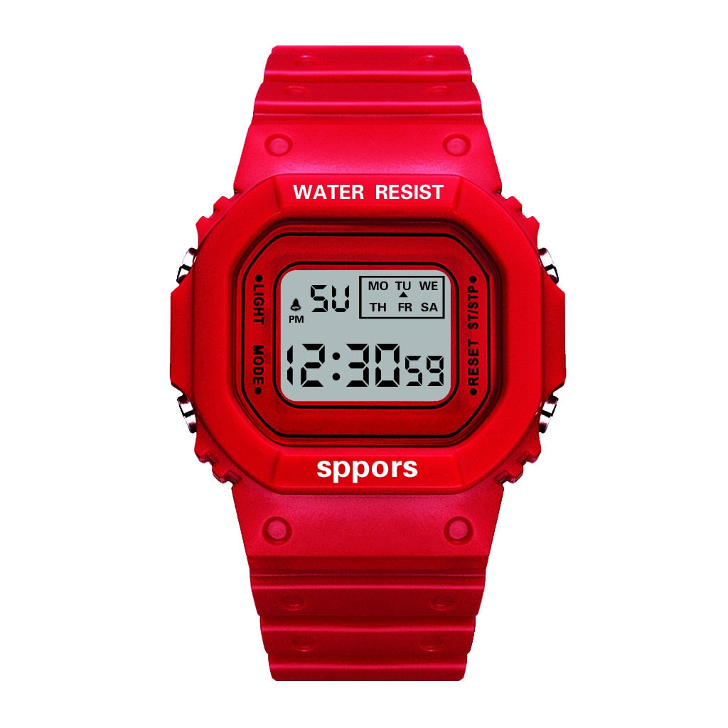 Color Luminous Dial Life Waterproof Multi-function Electronic Watch For Boys And Girls