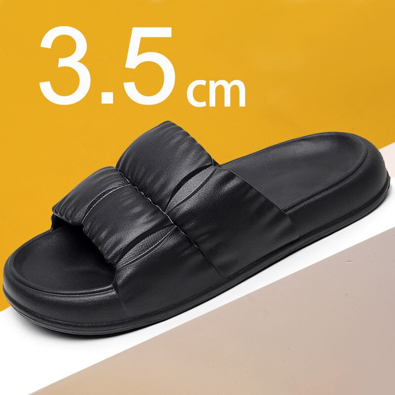 Rimocy Home Soft Sole Cloud Non Slip Platform Slippers