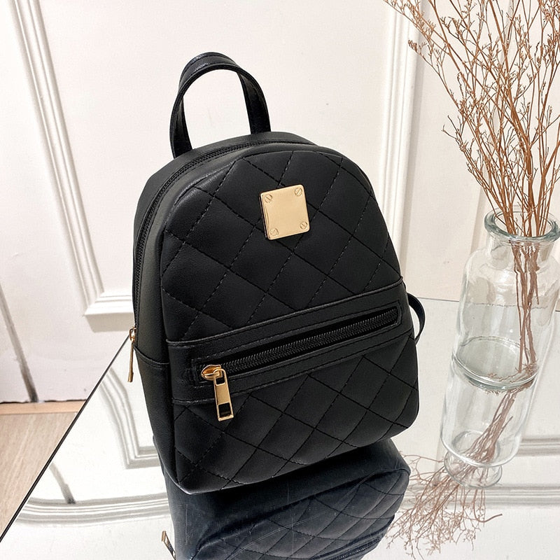 PU Leather Mini Women Backpack Multi-Function Bag