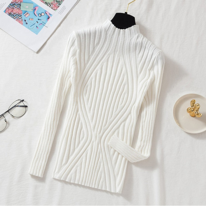 Pullover Long Sleeve Knitted Sweater Women