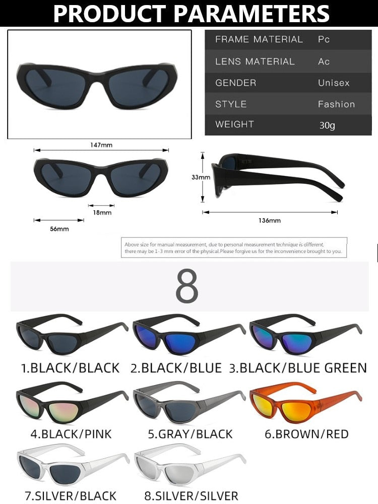 Steampunk Goggle Women Sunglasses Female Men Cyber Punk Sun Glasses