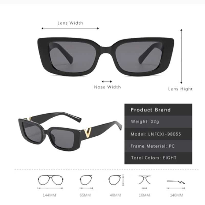 Retro Small Frame Cat Eye Sunglasses with Metal Hinges