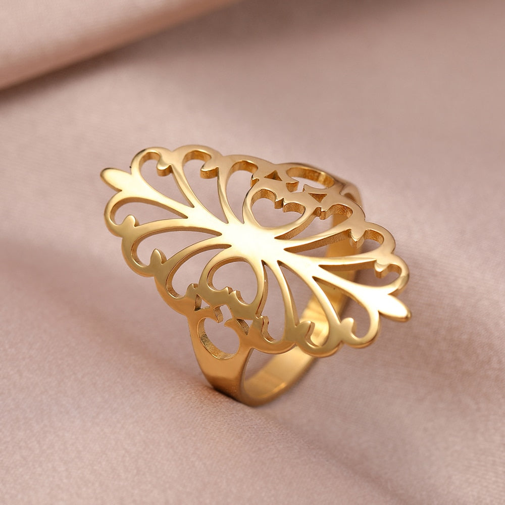 Stainless Steel Ring Geometric Rhombus Antique Ring