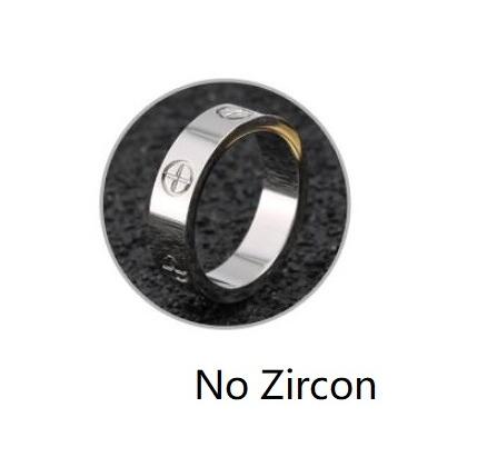 2022 Cross Stainless Steel Zircon Ring With Stone