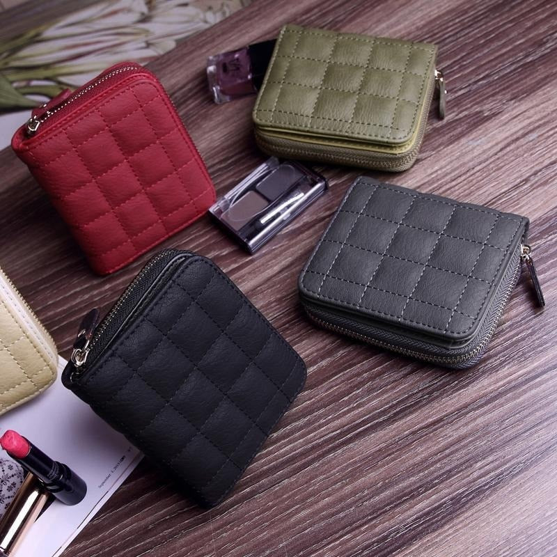 PU Leather Plaid Wallet