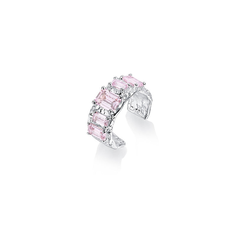 Creative Blue Opal Broken Heart Rings for Women