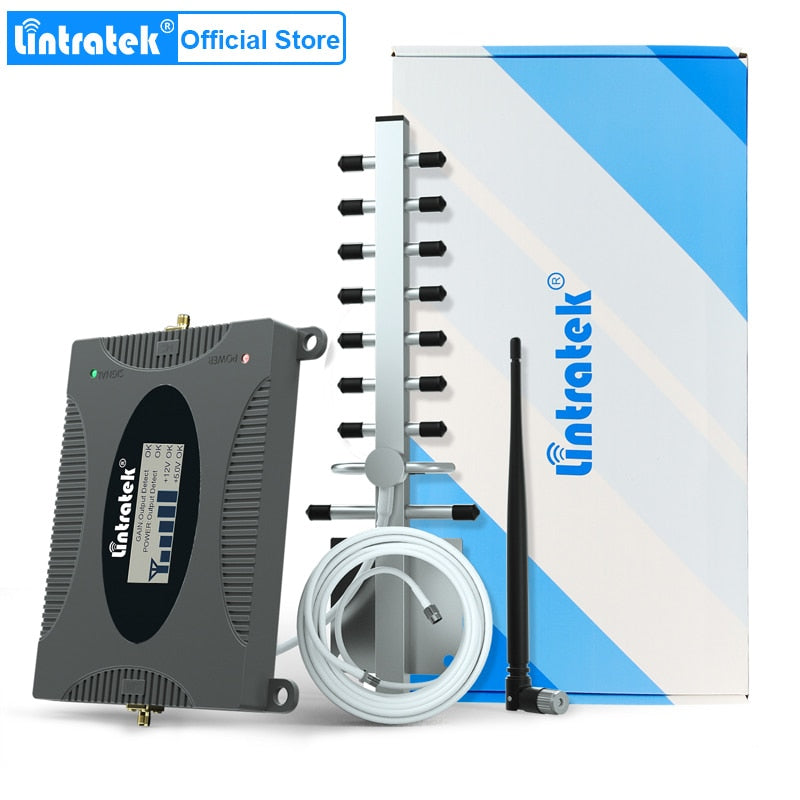 Lintratek 3G Mobile Cell Phones Signal Repeater Booster Amplifier UMTS 2100MHz (Band 1) Yagi Antenna Set for 3G Voice and Data -