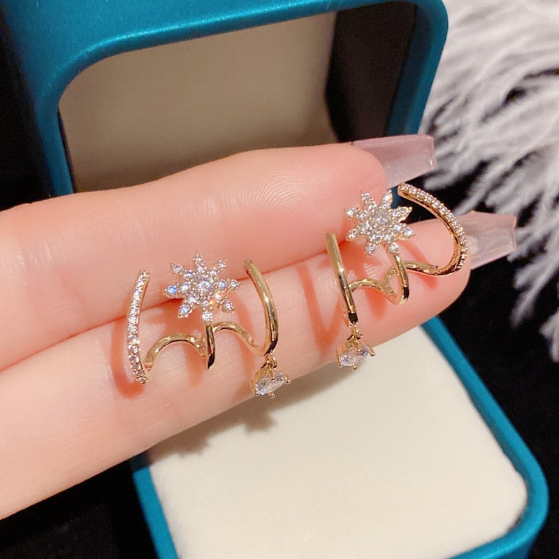 LATS Irregular U-shaped Gold Color Earrings