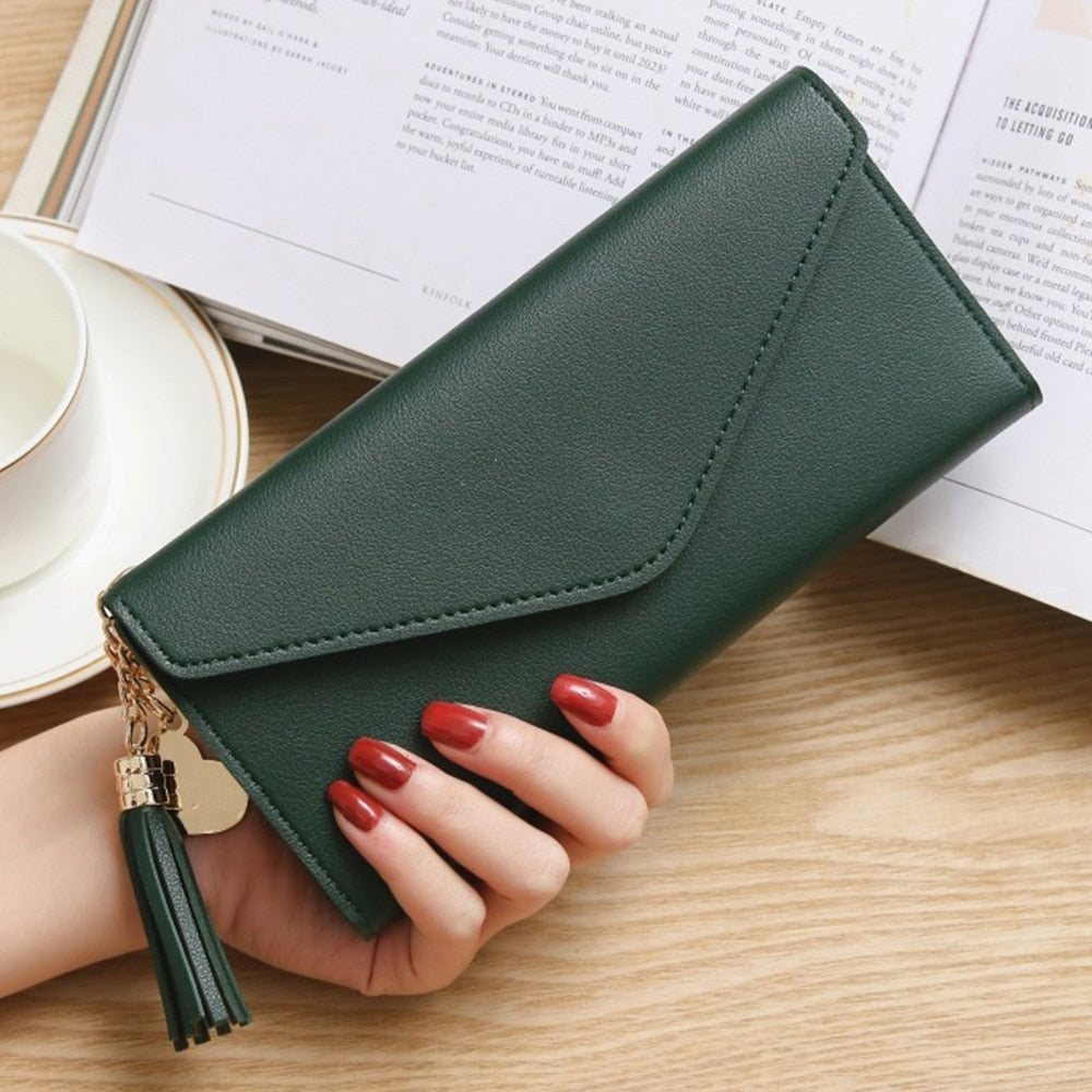Trendy Heart-shaped Long Clutch Bag