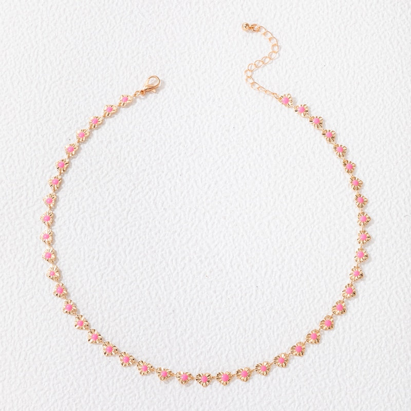 Tocona Bohemian Colorful Tassel Clavicle Chain Beaded Necklace