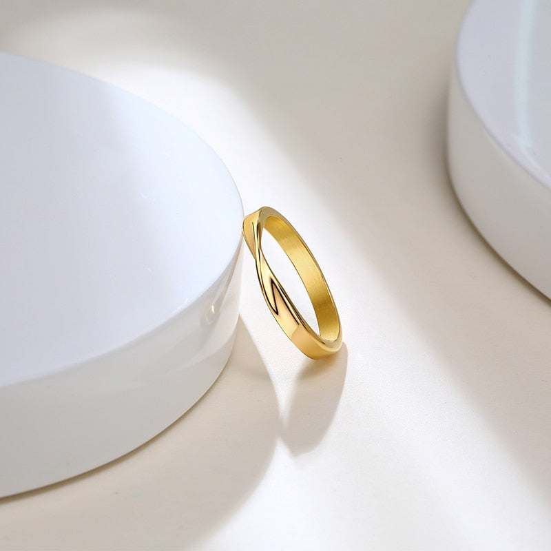Thin 3mm Charm Stainless Steel Ring