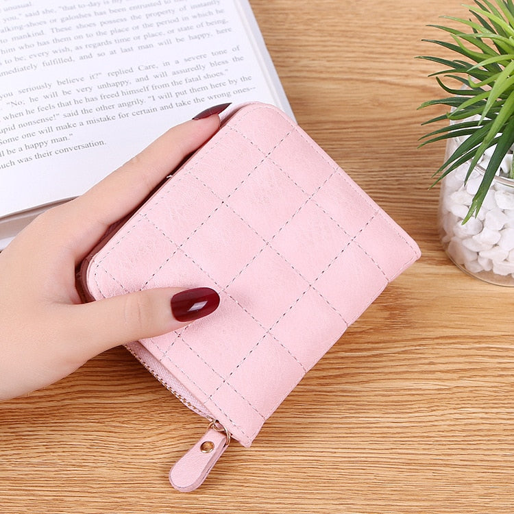 PU Leather Plaid Wallet