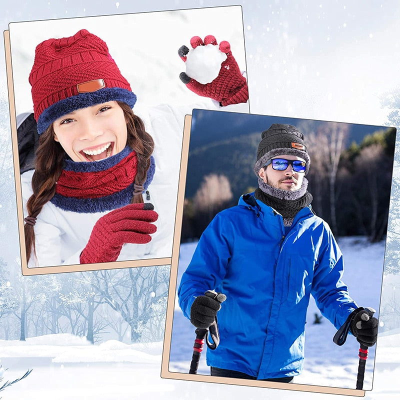 Thick Wool Neck Scarf Cap Balaclava Mask Bonnet Hats