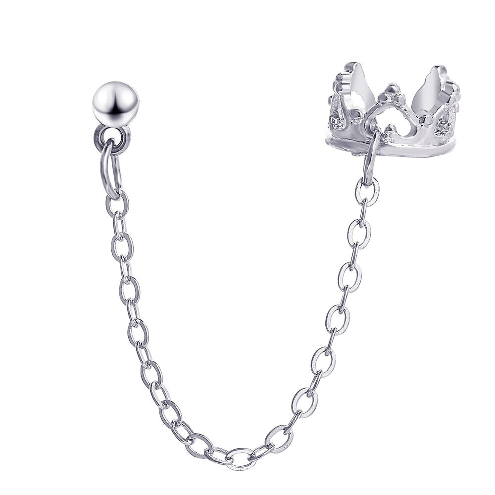 JWER New Long Tassel Ear Cuff Multilayer No Piercing