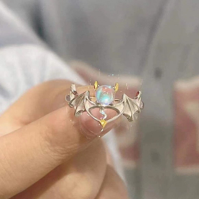 Korean Crystal Opal Irregular Zircon Star Ring