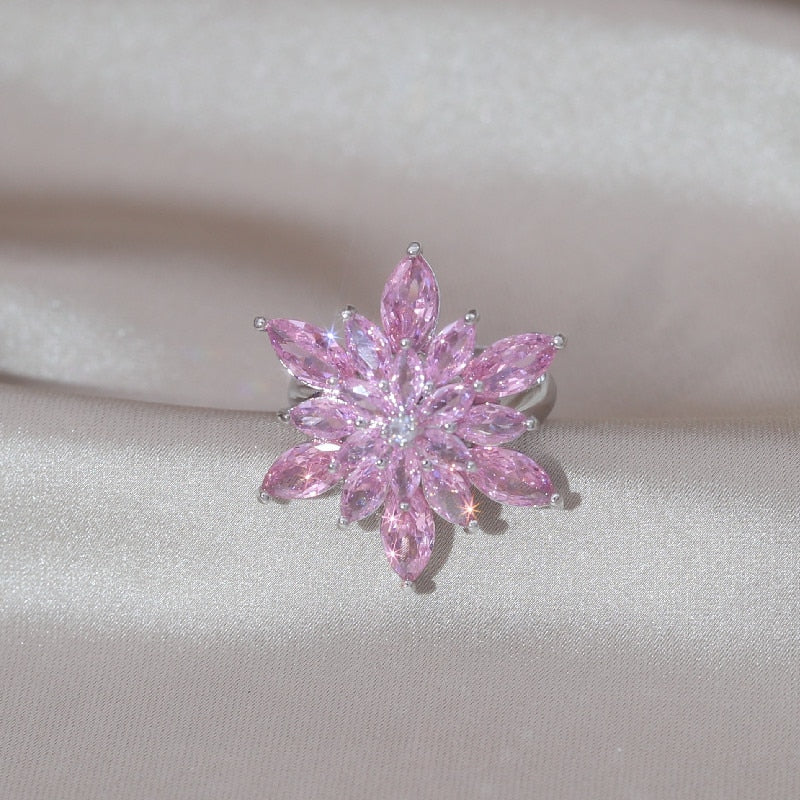 Korea New Design Luxury Zircon Flower Earrings