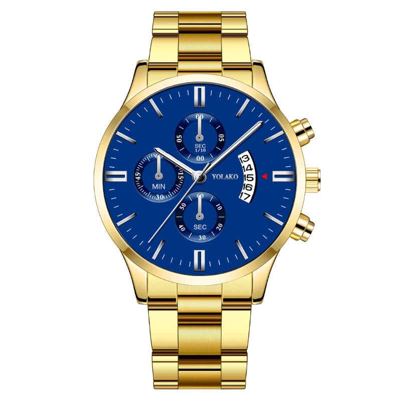 Luxury Calendar Quartz Stainless Steel Watch