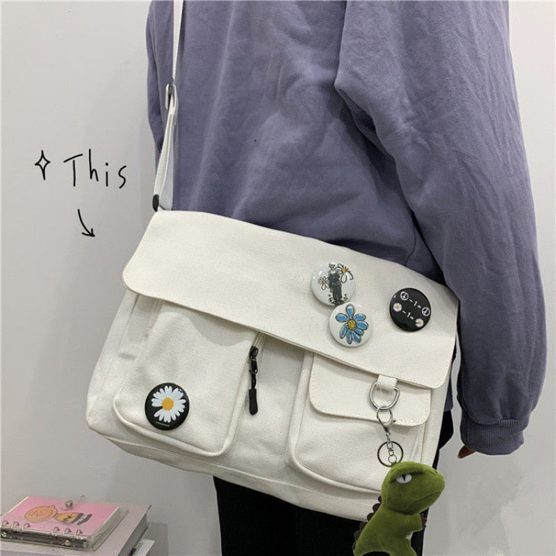 Fashion Women Canvas Shoulder Bag Large Capacity Crossbody