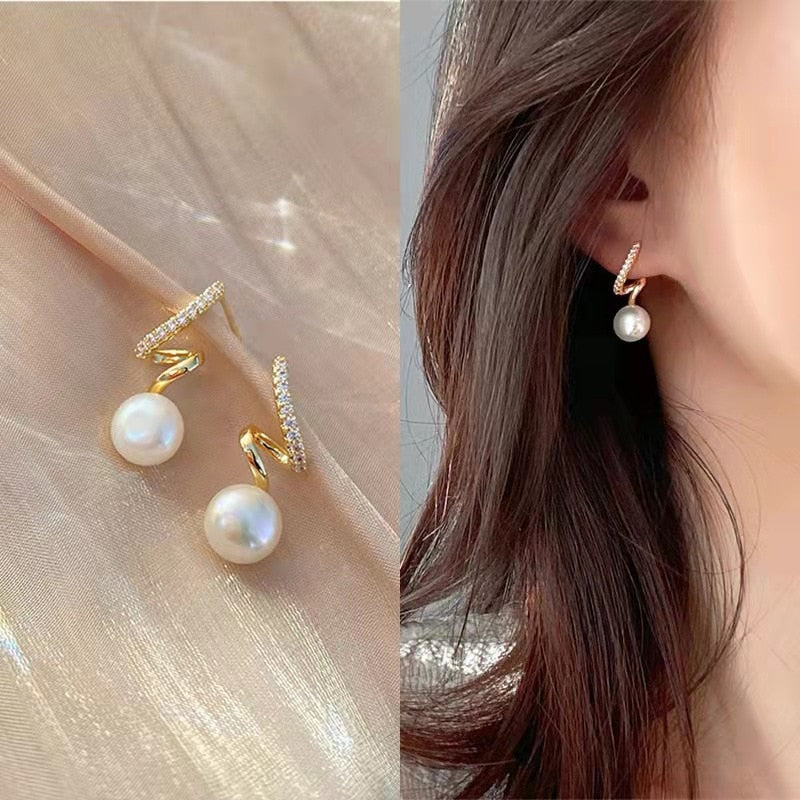 Korean Long Statement Geometric Triangle Tassel Dangle Drop Earrings