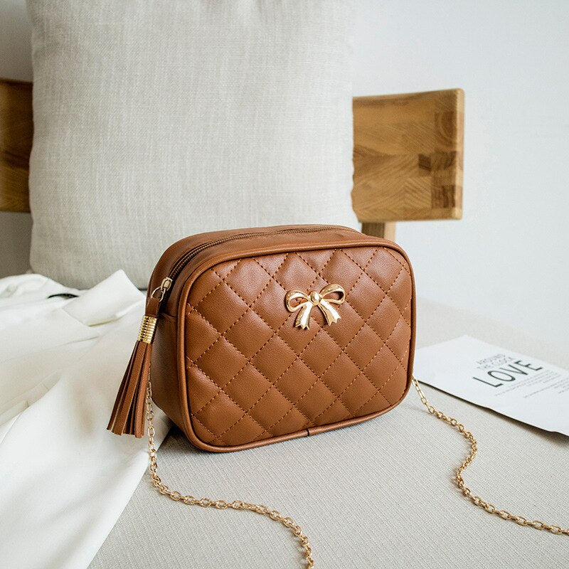 New Fashion Tassel Trend Lingge Embroidery Small Messenger Bag For Women