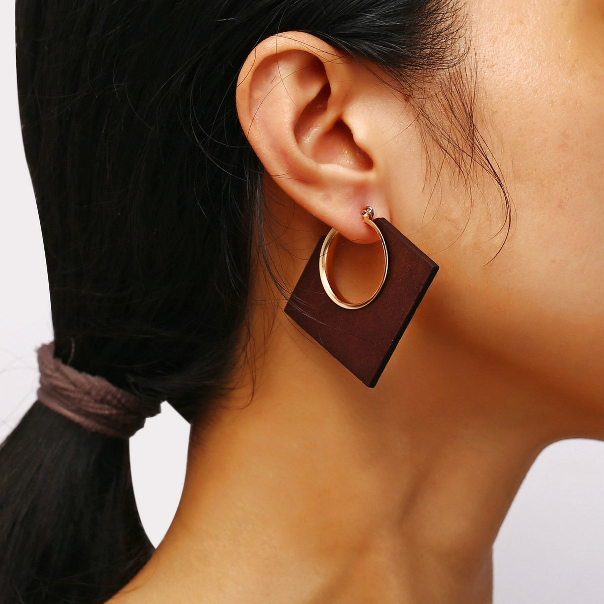Big Black Flower Hanging Earrings For Women Exaggerated Rock Personality