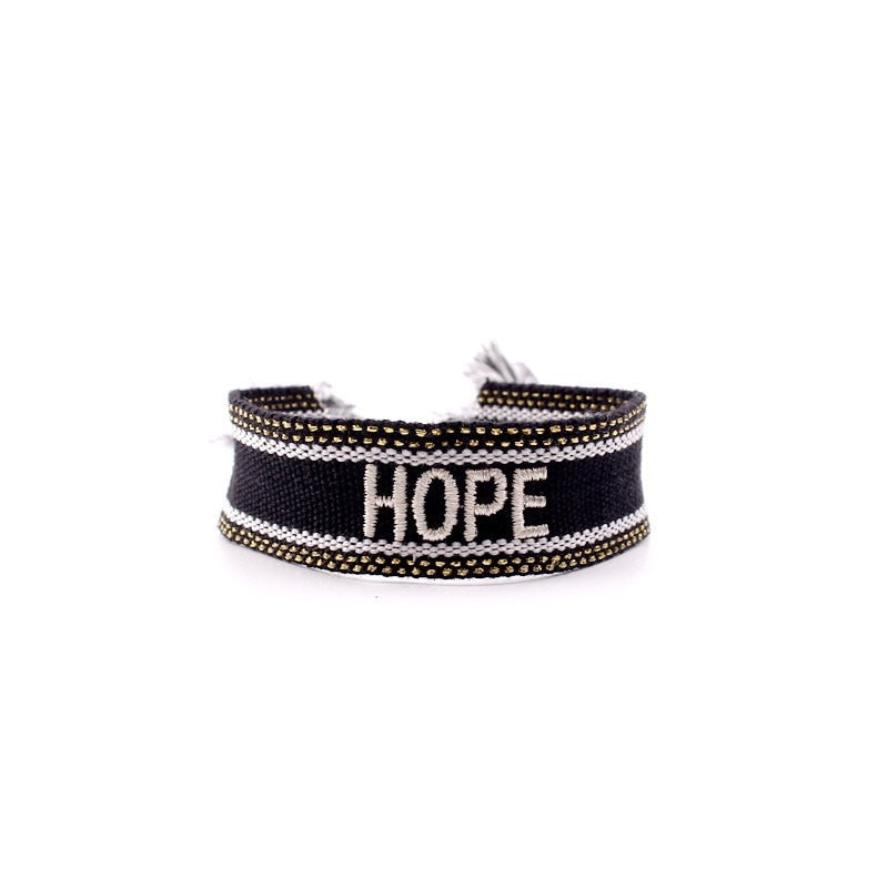 Bohemia Embroidery Letters Woven Tassel Bracele