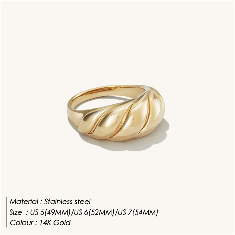 eManco Simple Fashion Style texture Stainless Steel Ring