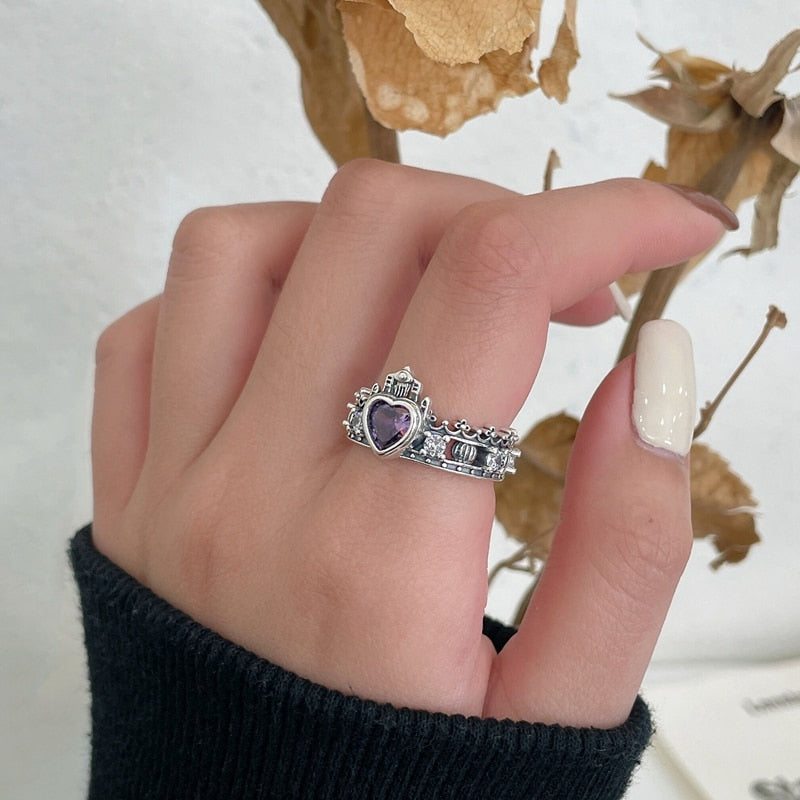 Opal Irregular Natural Stone Ring With White Opal Hollow Ring