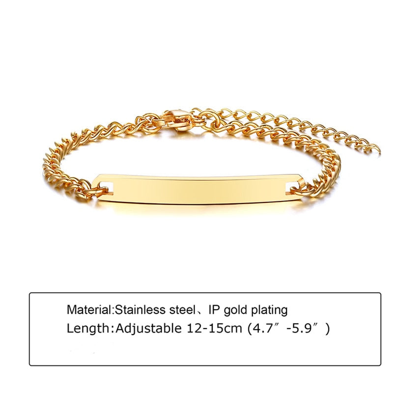 Customized Heart Baby Engravable ID Name Bracelet