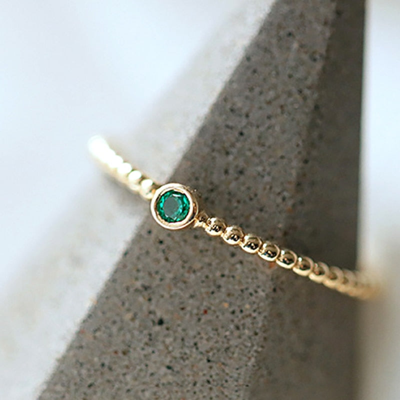 Trendy Fine 14k Real Gold Emerald Opening Rings - Jeglowstore