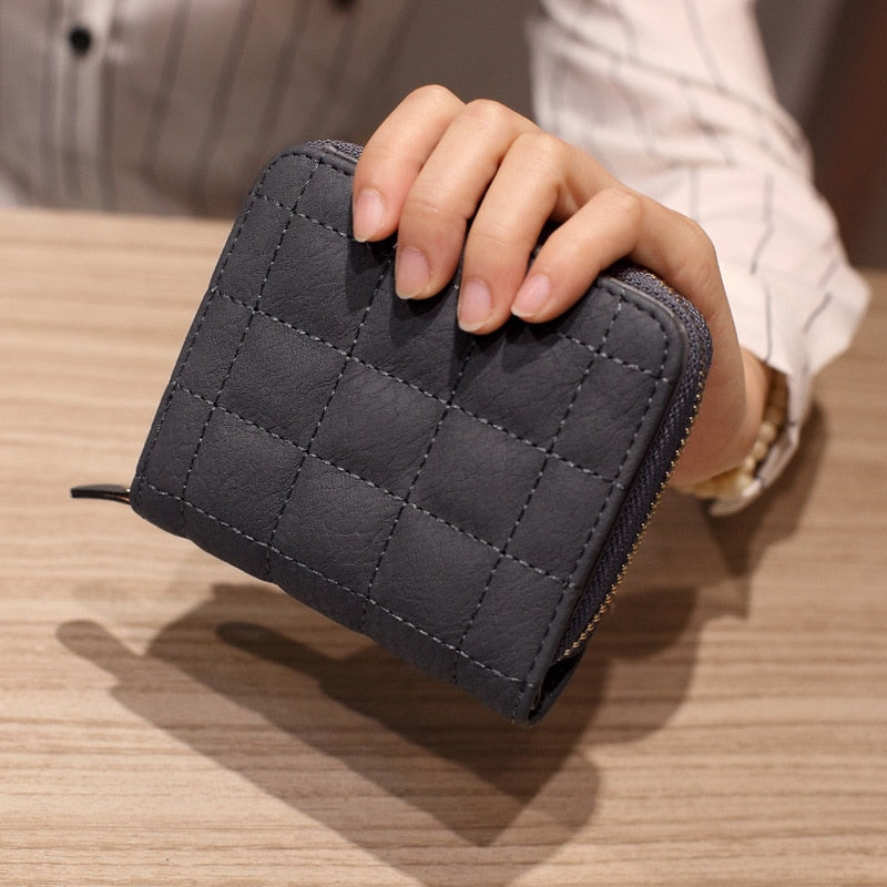 PU Leather Plaid Wallet