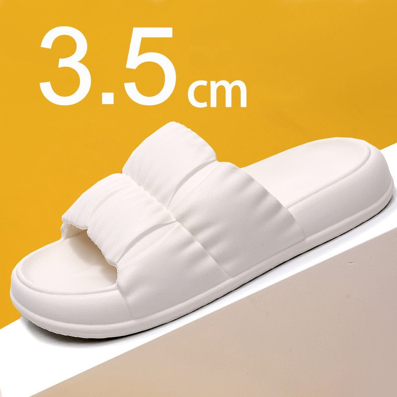 Rimocy Home Soft Sole Cloud Non Slip Platform Slippers