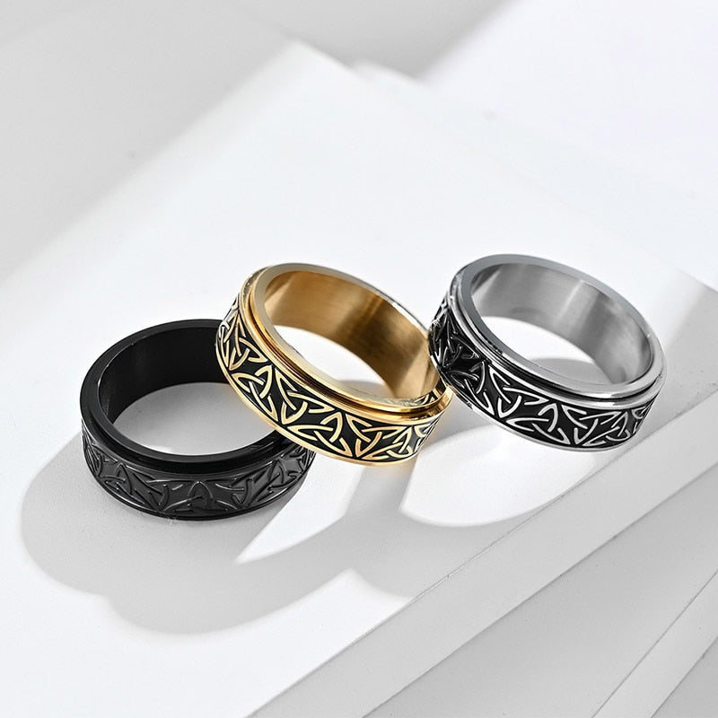 Rotate Rotating Anxiety Fidget Titanium Steel Ring