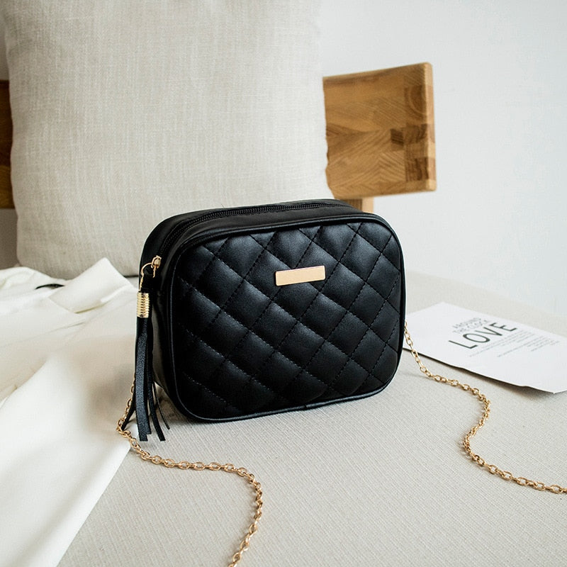 New Fashion Tassel Trend Lingge Embroidery Small Messenger Bag For Women