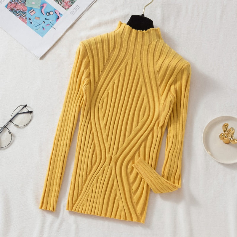 Pullover Long Sleeve Knitted Sweater Women