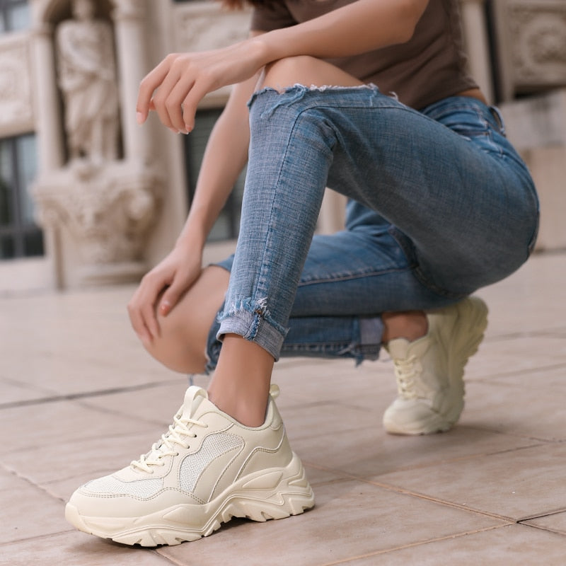TUINANLE Chunky Sneakers Women Breathable Shoes