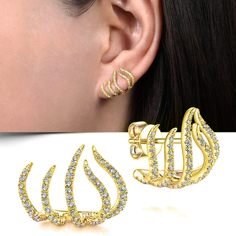 Huitan Crystal AAA CZ Stone Versatile Earrings