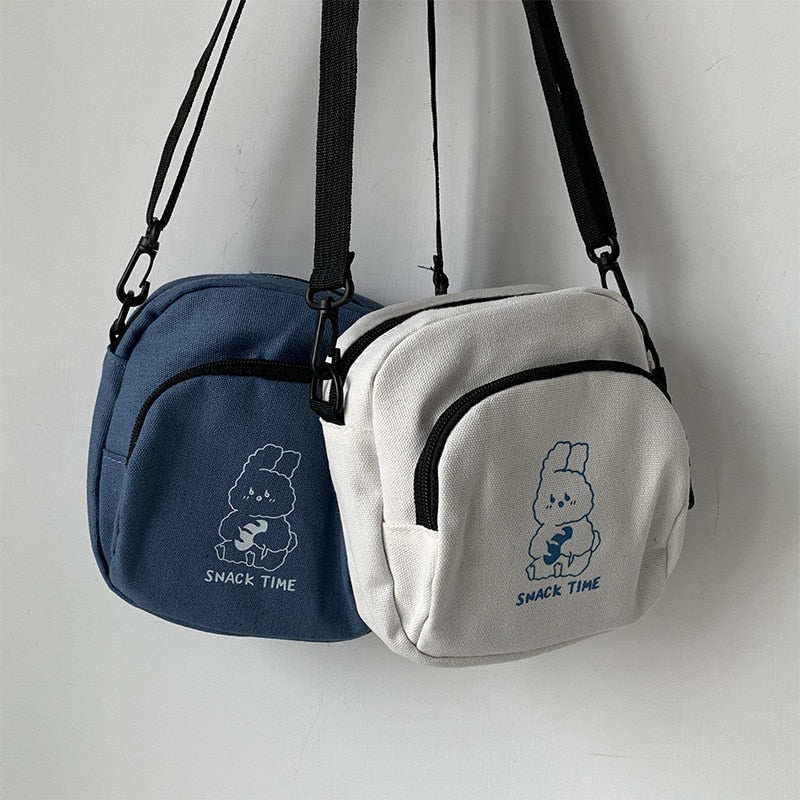 Cute Rabbit Canvas Women Small Crossbody Bag