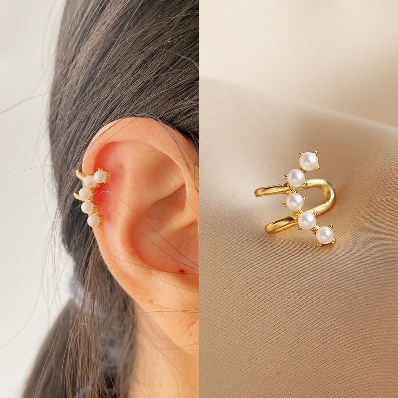 JWER New Long Tassel Ear Cuff Multilayer No Piercing