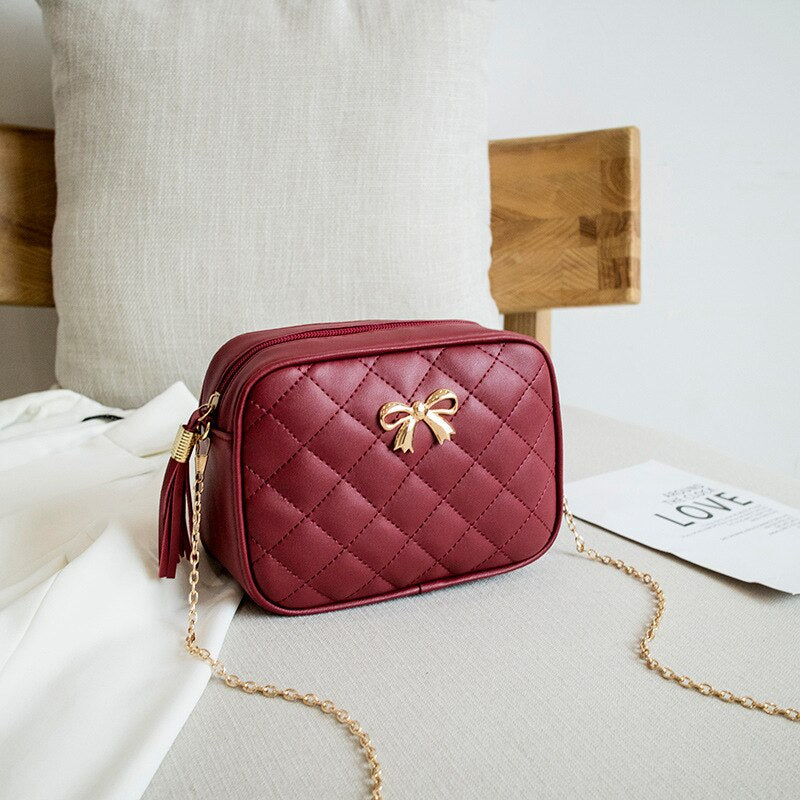 New Fashion Tassel Trend Lingge Embroidery Small Messenger Bag For Women