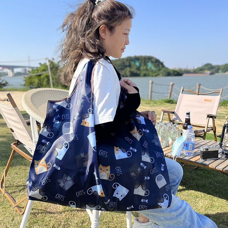 Reusable Large Cartoon Folding Washable Shopping Bag - Jeglowstore