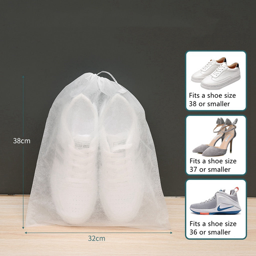 10pcs Shoes Storage Bag Closet Organizer Non-woven Travel Portable Bag Waterproof