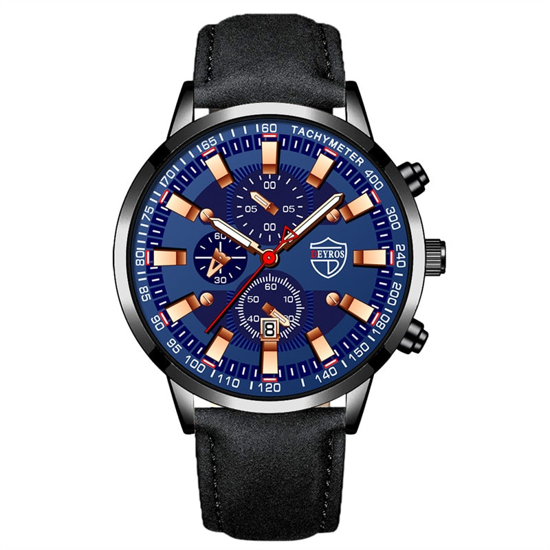 Fashion Mens Business Stainless Steel Quartz Wrist Watch