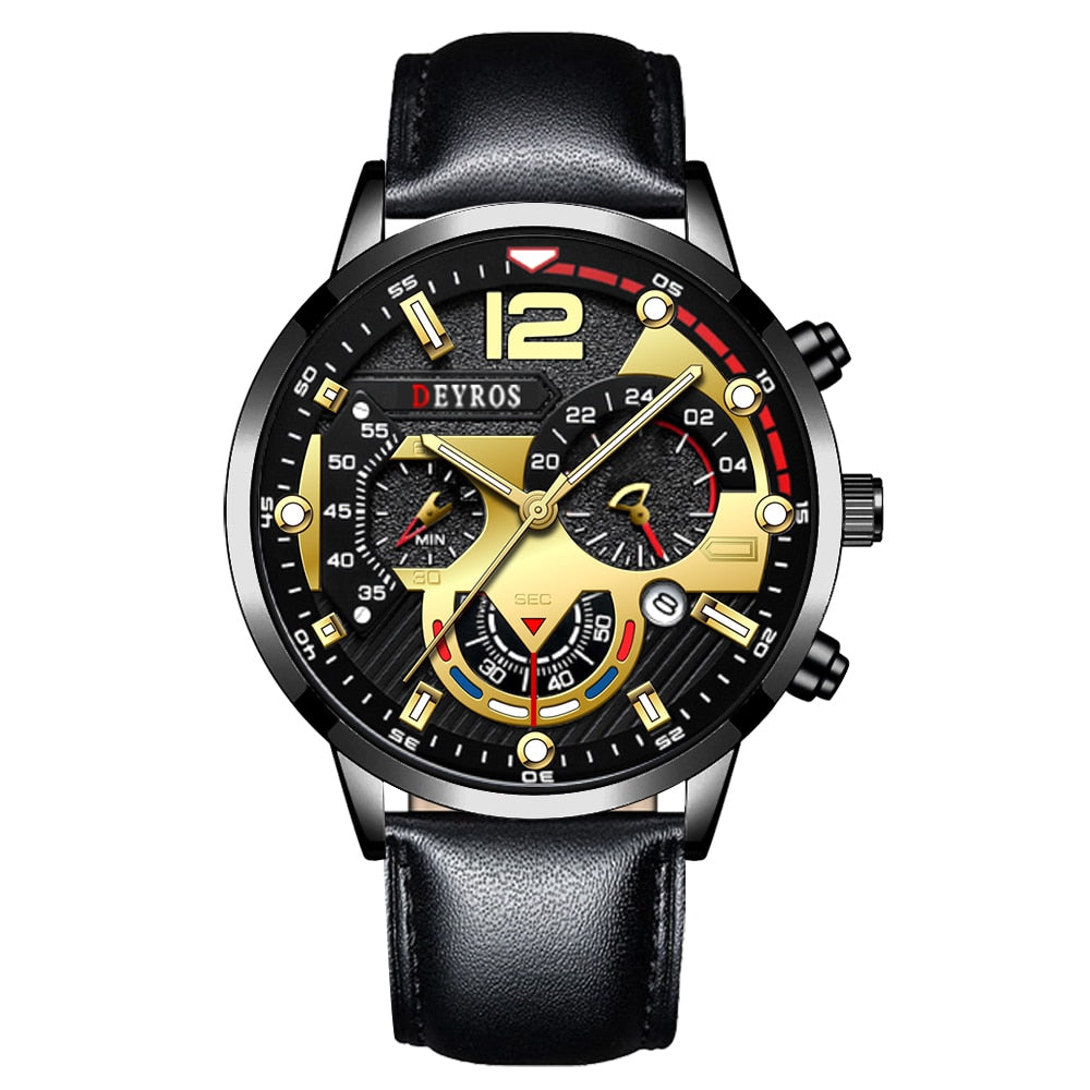 Luxury Stainless Steel Quartz Wristwatch
